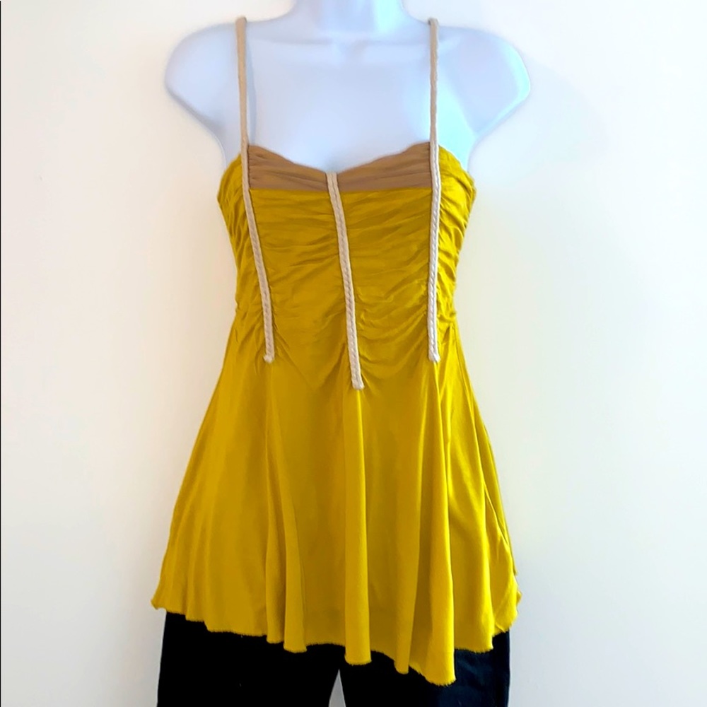 Free People Yellow Flowy Tunic